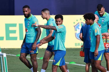 Sao Paulo (SP), 10 / 07 / 2024 - TRAINING / SELECTION / CBF / SP - Rodrigo ve Endrick Brezilya Milli Futbol Takımı ile birlikte CT Palmeiras, Barra Funda, Sao Paulo-SP, 7 Ekim 2024. (Ronaldo Barreto / Yeni2)