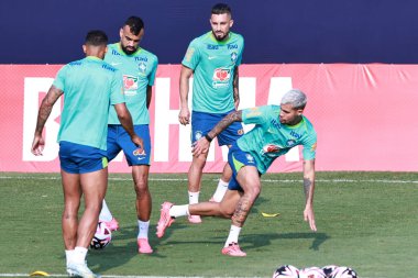 Sao Paulo (SP), 10 / 07 / 2024 - Brezilya Futbol Takımı 'nın Sao Paulo-SP' deki Barra Funda 'daki CT Palmeiras' ta eğitilmesi. Takım 2026 Dünya Kupası elemelerinde iki maç için hazırlanıyor. (Leco Viana / Newws2)