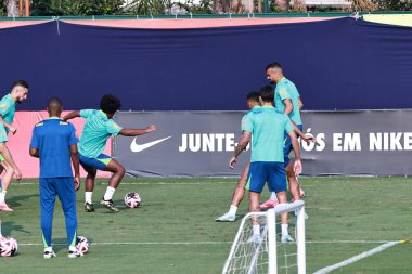 Sao Paulo (SP), 10 / 07 / 2024 - Brezilya Futbol Takımı 'nın Sao Paulo-SP' deki Barra Funda 'daki CT Palmeiras' ta eğitilmesi. Takım 2026 Dünya Kupası elemelerinde iki maç için hazırlanıyor. (Leco Viana / Newws2)