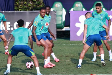 Sao Paulo (SP), 10 / 07 / 2024 - Brezilya Futbol Takımı 'nın Sao Paulo-SP' deki Barra Funda 'daki CT Palmeiras' ta eğitilmesi. Takım 2026 Dünya Kupası elemelerinde iki maç için hazırlanıyor. (Leco Viana / Newws2)