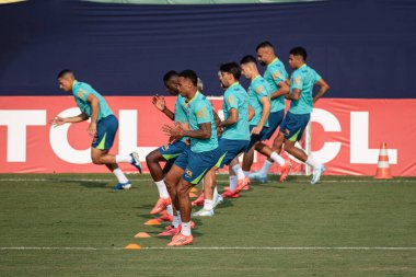 Sao Paulo (SP), 10 / 07 / 2024 - Brezilya Futbol Takımı 'nın CT Palmeiras, Barra Funda' da, Sao Paulo-SP 'de antrenmanı, bu Pazartesi, 7 Ekim 2024 öğleden sonra. (Ronaldo Barreto / Yeni2)