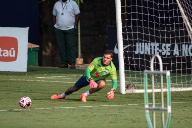 Sao Paulo (SP), 10 / 07 / 2024 - TRAINING / TEAM - Brezilya Milli Futbol Takımı ile birlikte CT do Palmeiras, Barra Funda, Sao Paulo-SP 'de eğitim gören kaleci Ederson, 7 Ekim 2024 günü öğleden sonra. (Ronaldo Barreto / Yeni2)