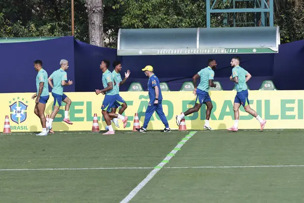 Sao Paulo (SP), 10 / 07 / 2024 - Brezilya Futbol Takımı 'nın Sao Paulo-SP' deki Barra Funda 'daki CT Palmeiras' ta eğitilmesi. Takım 2026 Dünya Kupası elemelerinde iki maç için hazırlanıyor. (Leco Viana / Newws2)