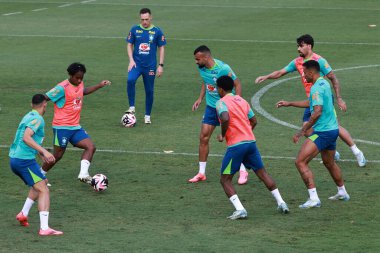 Sao Paulo (SP), 10 / 08 / 2024 - TRAINING / SELECTION / CBF / SP - Brezilya Erkekler Futbol Takımı antrenmanı sırasında, Barra Funda 'da CT Palmeiras, Sao Paulo- SP, 8 Ekim 2024 günü öğleden sonra. (leco viana / the newws2)