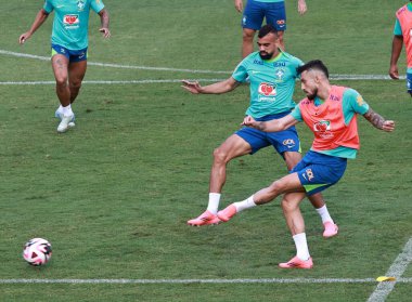 Sao Paulo (SP), 10 / 08 / 2024 - TRAINING / SELECTION / CBF / SP - Brezilya Erkekler Futbol Takımı 'nın eğitimi sırasında, CT do Palmeiras, Sao Paulo- SP, bu Salı, 8 Ekim 2024 öğleden sonra. (leco viana / the newws2)