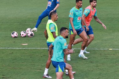 Sao Paulo (SP), 10 / 08 / 2024 - TRAINING / SELECTION / CBF / SP - Player Lucas Paqueta, Brezilya Erkekler Futbol Takımı eğitimi sırasında, Barra Funda 'da CT Palmeiras, Sao Paulo- SP, 8 Ekim 2024 (leco viana / thenews2)