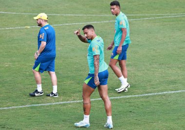 Sao Paulo (SP), 10 / 08 / 2024 - TRAINING / SELECTION / CBF / SP - Brezilya Erkekler Futbol Takımı 'nın eğitimi sırasında, CT do Palmeiras, Sao Paulo- SP, bu Salı, 8 Ekim 2024 öğleden sonra. (leco viana / the newws2)