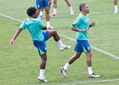 Sao Paulo (SP), 10 / 09 / 2024 - TRAINING / SELECTION / CBF / SP - Brezilya Erkekler Futbol Takımı eğitimi sırasında, Barra Funda 'da CT Palmeiras, Sao Paulo- SP, bu Çarşamba, 9 Ekim 2024. (leco viana / the newws2)