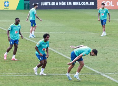 Sao Paulo (SP), 10 / 09 / 2024 - TRAINING / SELECTION / CBF / SP - Brezilya Erkekler Futbol Takımı eğitimi sırasında, Barra Funda 'da CT Palmeiras, Sao Paulo- SP, bu Çarşamba, 9 Ekim 2024. (leco viana / the newws2)