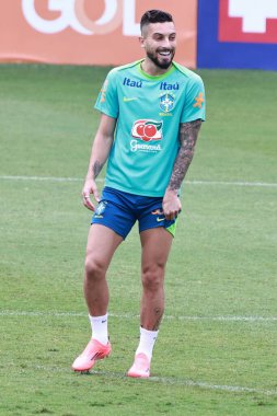 Sao Paulo (SP), 10 / 09 / 2024 - Bu Çarşamba, 9 Ekim 2024 tarihinde, Sao Paulo- SP 'da, Brezilya Erkekler Futbol Takımı' nın eğitiminde, CT do Palmeiras 'da. (Leco viana / the newws2)
