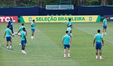 Sao Paulo (SP), 10 / 09 / 2024 - Bu Çarşamba, 9 Ekim 2024 tarihinde, Sao Paulo- SP 'da, Brezilya Erkekler Futbol Takımı' nın eğitiminde, CT do Palmeiras 'da. (Leco viana / the newws2)