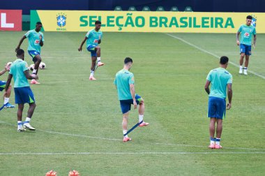Sao Paulo (SP), 10 / 09 / 2024 - Bu Çarşamba, 9 Ekim 2024 tarihinde, Sao Paulo- SP 'da, Brezilya Erkekler Futbol Takımı' nın eğitiminde, CT do Palmeiras 'da. (Leco viana / the newws2)