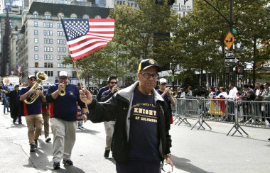 October 14, 2024, New York, USA: The 80th Annual Columbus Day Parade from West 44th Street & 5th Avenue with dances, costumes displays and floats showing Italian culture (niyi fote / thenews2) clipart