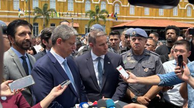 SAO PAULO (SP), Brezilya 10 / 15 / 2024 - Sao Paulo 'daki ROTA genel merkezinde düzenlenen basın toplantısında Sao Paulo' daki elektrik eksikliği (oslaim brito / thenews2)