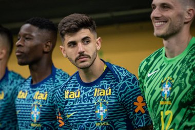 Brasilia (DF), 10 / 15 / 2024 - Lucas Beraldo Brezilya ile Peru arasındaki maçtan önce, 2026 Dünya Kupası elemeleri için geçerli, 15 Ekim 2024 akşamı, Arena BRB Mane Garrincha 'da. (ronaldo barreto / the newws2)