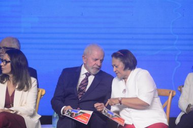 NATAL (RN), Brezilya 10 / 16 / 2024 - Cumhurbaşkanı Luiz Inacio Lula da Silva ve altı bakanıyla birlikte bu öğleden sonra Natal 'daki Devlet Okulu' nda