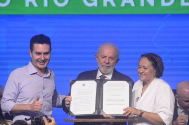 NATAL (RN), Brezilya 10 / 16 / 2024 - Cumhurbaşkanı Luiz Inacio Lula da Silva ve altı bakanıyla birlikte Natal 'daki Devlet Okulu' nda (jose aldenir / thews2)