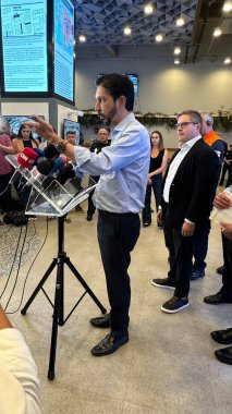 SAO PAULO (SP), Brezilya 10 / 16 / 2024 Sao Paulo Ricardo Nunes belediye başkanı ve yeniden seçilme adayı, kentin orta kesimindeki Smartsampa 'da eylem sunmak için basın toplantısı düzenledi (oslaim brito / theenews2)