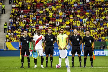 Brasilia (DF), Brezilya 10 / 15 / 2024 - Lance, Brezilya ile Peru arasındaki maç sırasında, Arena BRB Mane Garrincha (pedro paulo diaz / theenews2)