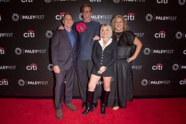 NEW YORK, NEW YORK - OCTOBER 18, 2024: (L-R) Tim Bagley, Jeff Hiller, Mary Catherine Garrison and Bridget Everett  attend the screening of 