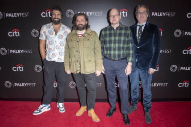 NEW YORK, ABD - 20 Ekim 2024: (L-R) Kayvan Novak, Matt Berry, Mark Proksch ve Paul Simms, PaleyFest 2024 'te New York' ta Paley Müzesi 'nde yapılan 