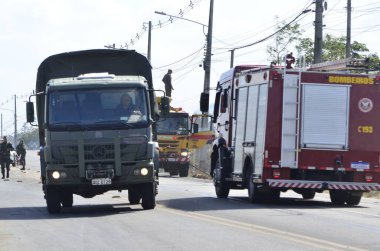 PARNAMIRIM (RN), 10 / 22 / 2024 - F-05 / FAB savaş uçağı 22 Ekim 2024 Salı günü öğleden sonra Avenida Olavo Montenegro ile Parnamirim 'deki RN 313 Pium yolu arasında düştü. (Jose Aldenir / the newws2)