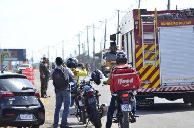 PARNAMIRIM (RN), 10 / 22 / 2024 - F-05 / FAB savaş uçağı 22 Ekim 2024 Salı günü öğleden sonra Avenida Olavo Montenegro ile Parnamirim 'deki RN 313 Pium yolu arasında düştü. (Jose Aldenir / the newws2)