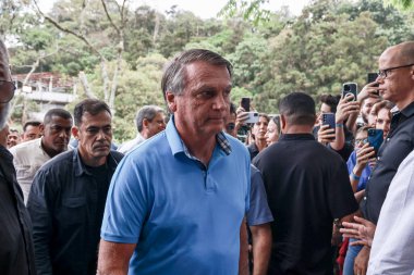 Sao Paulo (SP), 10 / 22 / 2024 - Eski Cumhurbaşkanı Jair Bolsonaro, aday Ricardo Nunes (MDB) ile bir araya gelerek eski cumhurbaşkanı Jair Bolsonaro ile öğle yemeğine katıldı. (Leco Viana / Newws2)