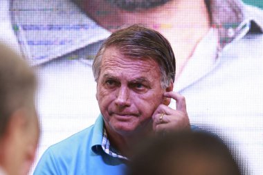Sao Paulo (SP), 10 / 22 / 2024 - POLITICS / RICARDO NUNES / BOLSONARO / SP - Brezilya eski Başkanı Jair Bolsonaro ve aday Ricardo Nunes (MDB), öğle yemeğine katılıyor (leco viana / thenews2) 