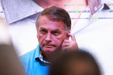 Sao Paulo (SP), 10 / 22 / 2024 - POLITICS / RICARDO NUNES / BOLSONARO / SP - Brezilya eski Başkanı Jair Bolsonaro ve aday Ricardo Nunes (MDB), öğle yemeğine katılıyor (leco viana / thenews2) 