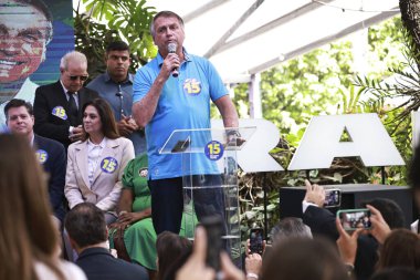 Sao Paulo (SP), 10 / 22 / 2024 - POLITICS / RICARDO NUNES / BOLSONARO / SP - Eski Brezilya Cumhurbaşkanı Jair Messias Bolsonaro, Belediye Başkanı Ricardo Nunes 'in (MDB) yeniden seçilmesini destekleyen bir yemeğe katıldı (leco viana / thenews2))