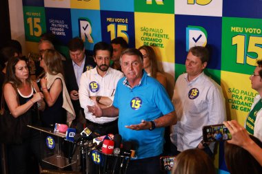 Sao Paulo (SP), 10 / 22 / 2024 - POLITICS / RICARDO NUNES / BOLSONARO / SP - Eski Brezilya Cumhurbaşkanı Jair Messias Bolsonaro, Belediye Başkanı Ricardo Nunes 'in (MDB) yeniden seçilmesini destekleyen bir yemeğe katıldı (leco viana / thenews2))