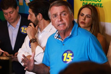 Sao Paulo (SP), 10 / 22 / 2024 - POLITICS / RICARDO NUNES / BOLSONARO / SP - Eski Brezilya Cumhurbaşkanı Jair Messias Bolsonaro, Belediye Başkanı Ricardo Nunes 'in (MDB) yeniden seçilmesini destekleyen bir yemeğe katıldı (leco viana / thenews2))