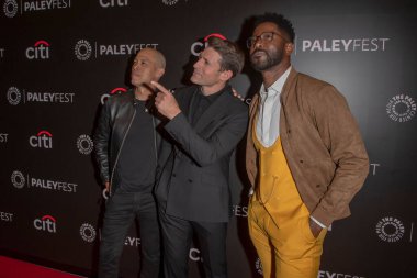 22 Ekim 2024 - New York, ABD: (L-R) Vladimir Duthiers, Tony Dokoupil ve Nate Burleson, PaleyFest 2024 yılında New York 'taki Paley Müzesi' nde 