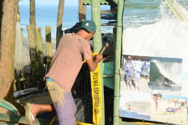 Rio de Janeiro (rj), Brezilya 10 / 23 / 2024 - uruguay 'dan (uru) gelen Pearl taraftarları, bu çarşamba sabahı Rio de Janeiro' nun batı bölgesinde, recreio dos bandeirantes plajında kaosa yol açtı. (fausto maia / thenews2)