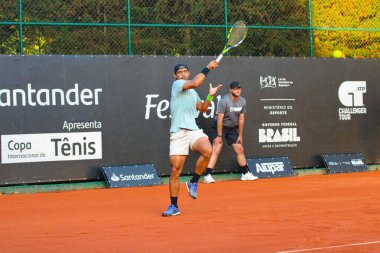 Curitiba (pr), Brezilya 10 / 24 / 2024 - tenisçi alvaro guillen meza (ecu) Jose Pereira 'yı (bra) yendi ve ATP meydan okuyucu Curitiba' da çeyrek finale yükseldi