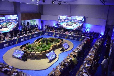 Brezilya, Natal, 10.24.2024 - CGU bakanı G20, vinicius marques de Carvalho ve Rio Grande do Norte valisi Fatima Bezerra, g20 bakanlar toplantısından önce bir basın toplantısına katılacak. (Jose Aldenir / Newws2)