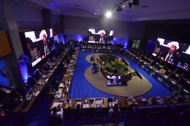 Brezilya, Natal, 10.24.2024 - CGU bakanı G20, vinicius marques de Carvalho ve Rio Grande do Norte valisi Fatima Bezerra, g20 bakanlar toplantısından önce bir basın toplantısına katılacak. (Jose Aldenir / Newws2)