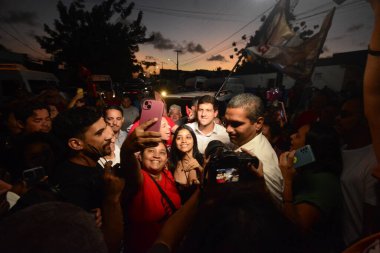 Natal, Brezilya: 10.24.2024 - Recife Belediye Başkanı - Joao Campos (PSB), Natal 'da 13 maç yaptı. Recfe şehrinin belediye başkanı, 2024 seçimlerinin ilk turunda tekrar seçildi, Joao Kamp-psb, katıldı. (Jose Aldenir / Newws2)