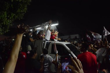 Natal, Brezilya: 10.24.2024 - Recife Belediye Başkanı - Joao Campos (PSB), Natal 'da 13 maç yaptı. Recfe şehrinin belediye başkanı, 2024 seçimlerinin ilk turunda tekrar seçildi, Joao Kamp-psb, katıldı. (Jose Aldenir / Newws2)