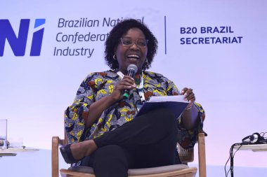 Sao paulo (sp), 10/24/2024  b20/summit/brasil- jacqueline mugo, executive director of the kenya employees federation (fke), during the panel `unlocking the potential of human capital: how to protect, build and empower people  (leco viana / thenews2)  clipart