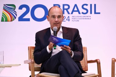 Sao Paulo, Brezilya: 10.24.2024 - Bob Sternfels - küresel Mckinsey, diyalog değişimi sırasında: sürdürülebilir ve kapsayıcı büyümede özel sektörün rolü, b20 zirve brasil sırasında, g20 'nin kapanış etkinliği. (Leco Viana / Newws2)