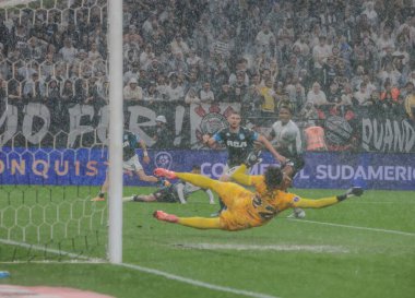 Sao Paulo (sp), Brezilya 10 / 24 / 2024 - Korintliler ve yarış arasındaki maç sırasında kaleci hugo souza, Copa sul-americana 'nın Neo Quimica Arena' da (tomze fonseca / thenews2)