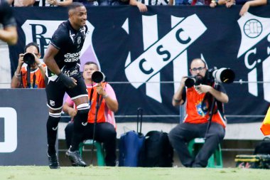 Fortaleza (ce), 10/26/2024- saulo mineiro from ceara scores and celebrates his goal in the match between ceara (ce) x paysandu (pa), for the 34th round of the 2024 brazilian championship series b. (Lc Moreira/Thenews2) clipart