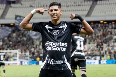 Fortaleza (ce), 10/26/2024 - erick pulga from ceara scores and celebrates his goal in the match between ceara (ce) against paysandu (pa), for the 34th round of the 2024 brazilian championship series b. (Lc Moreira/Thenews2) clipart