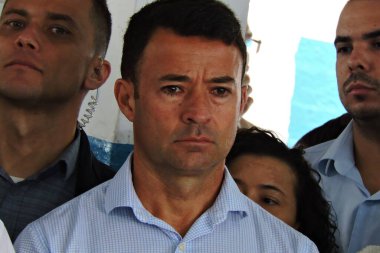 Sao paulo (sp), 10/27/2024 - politics/elections/city hall - candidate ricardo nunes (mdb), gives an interview after voting at the ee don duarte leopoldo e silva state school in socorro, south zone of the capital. (Leandro Chemalle/Thenews2) clipart