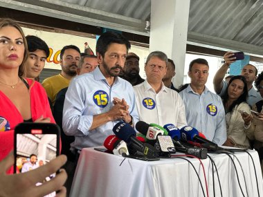 Sao Paulo (sp), Brezilya 10 / 27 / 2024 - Ricardo rahibelerinin (mdb) yeniden seçilmesi için aday, Socorro 'daki ee don duarte leopoldo e silva devlet okulunda (oslaim brito / theenews2)