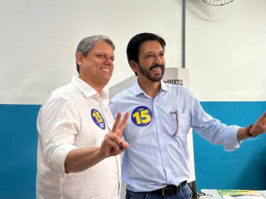 Sao Paulo (sp), Brezilya 10 / 27 / 2024 - Vali Tarcisio de freita ile birlikte Socorro 'daki ee don duarte Leopoldo e Silva Devlet Okulu' nda (oslaim brito / thenews2)