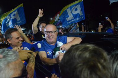 Natal, 10/27/2024 - during the 2nd round paulinho freire -uniao brasil is elected mayor of natal rn, with 55.34% - 222,661 votes against 44.66% -179,714 votes for natalia bonavides pt, in the city of natal. (Jose Aldenir/Thenews2) clipart