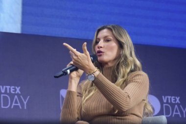 sao paulo (sp), 10/28/2024: gisele bundchen at vtex day on june 5, 2023, sao paulo, brazil. Gisele bundchen, 44 years old, is pregnant with her third child. (Leandro Chemalle/Thenews2)  clipart